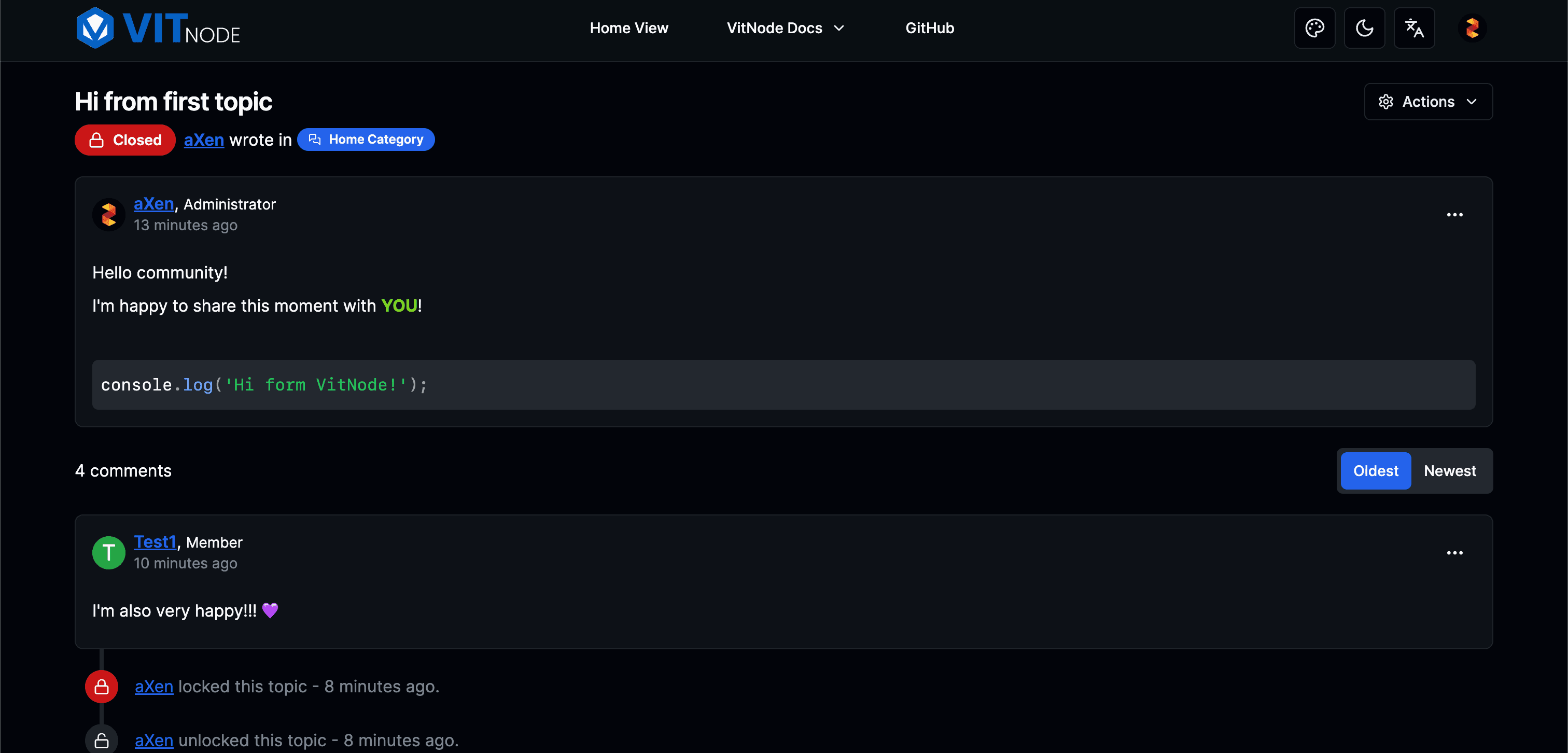 Topic in Forum Page (Dark Mode)