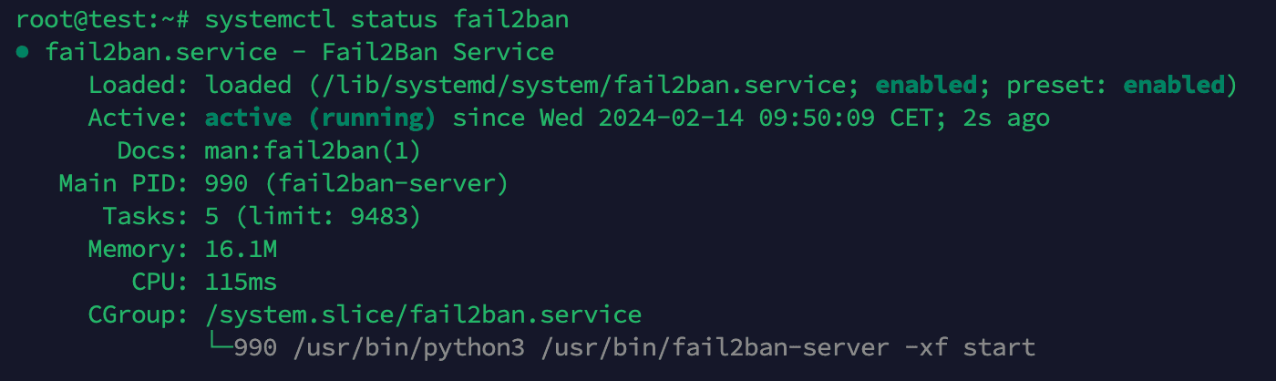 fail2ban status